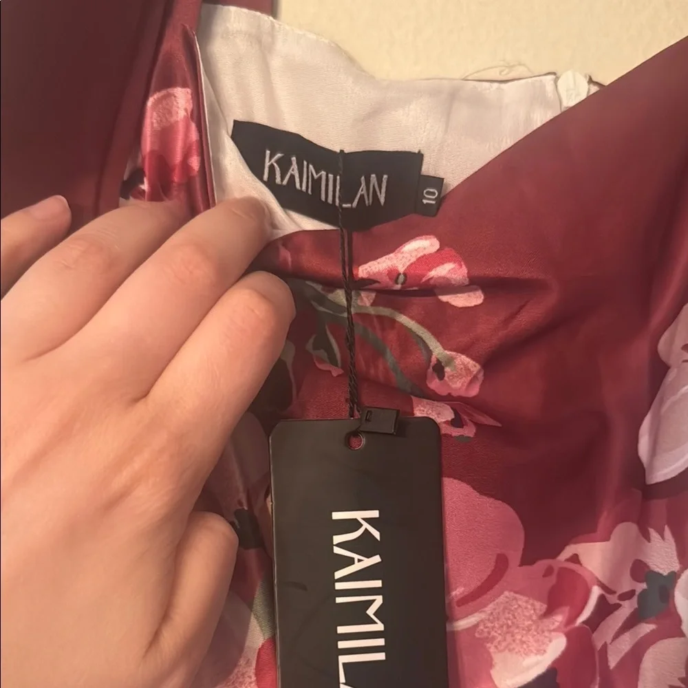 KaiMilan Satin Floral Midi Dress – Size 10 – NWT 🌸 - Picture 4 of 7